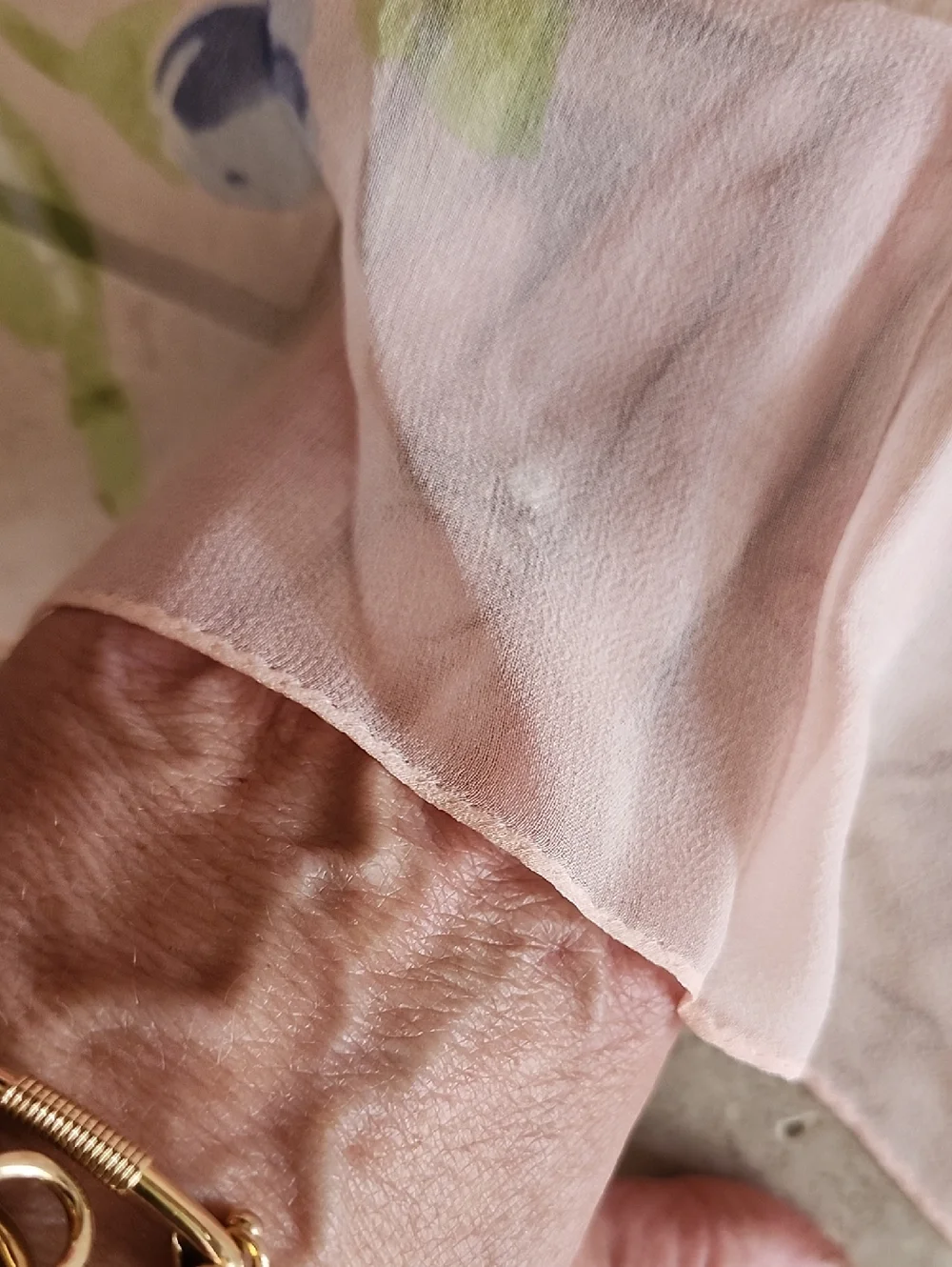 NWT Echo Pink Floral Watercolor Print Lightweight Silk Sheer Scarf - Picture 11 of 12